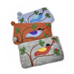 Felt purse with bird design