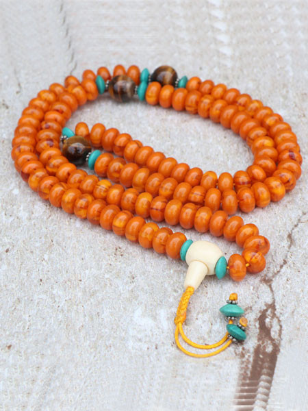 Resin Amber Prayer Mala