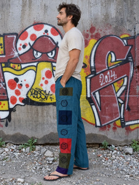 Chakra Patch Cotton Hippie Pants