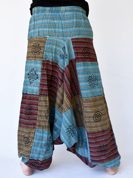 Striped Patchwork Harem Pants