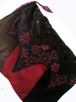 Hippie chic suede bag -leaf