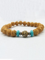 5 faces Rudraksha Seed Wrist Mala With Sea Shell