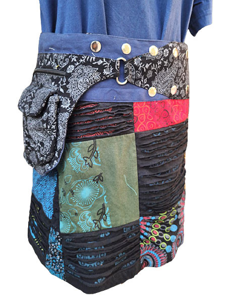 Patch Wrap Hippie Skirt