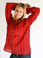 Striped Cotton Grandad Shirt