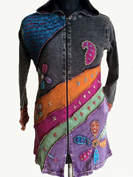 Long Kathmandu rainbow coat