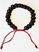 Black inlay bone wrist mala