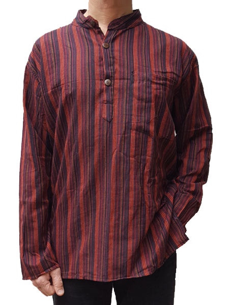Nepalese Boho Striped Kurta Shirt