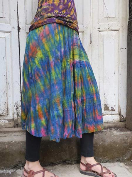 Rayon tie dye skirt