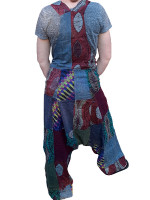 Hippie patchwork harem dungaree