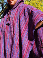 Woven stone washed poncho