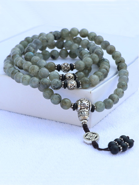 Labradorite Mala With Double Dorje