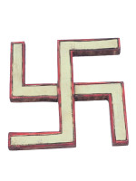 Wooden swastik wall hanging