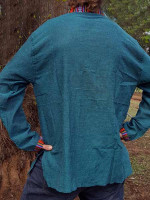 Grandad Cotton Shirt with Bhutan Trim