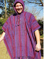 Woven stone washed poncho