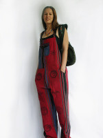 Hippie dungarees with block prints