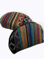 Striped woven cotton purse