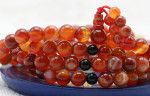 Fire agate prayer beads necklace