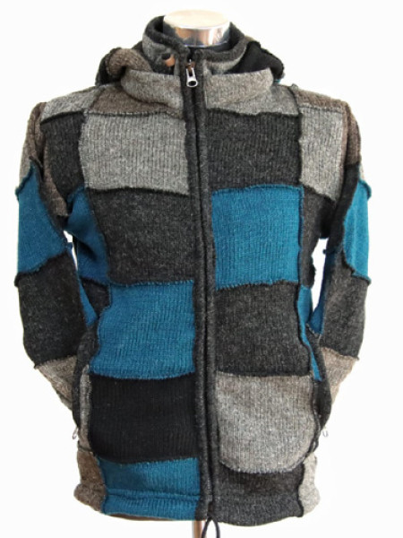 Wool Patchwork Hoodie