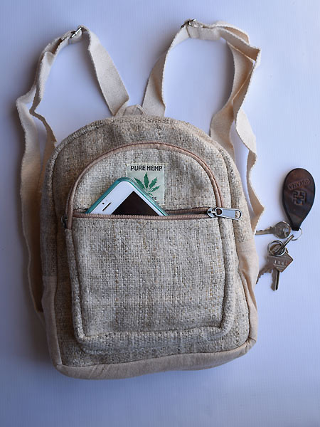 Small pure hemp backpack