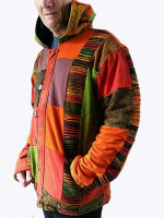 Razor-Cut Patchwork Cotton Hoodie