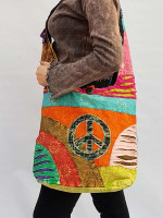 Peace sign crossbody bag