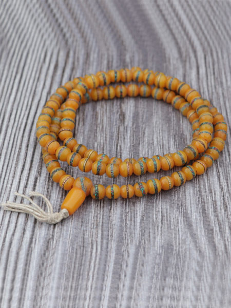 Resin Amber Prayer Mala