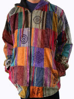 Lined Patchwork Printed Hoodie