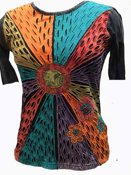 Cutwork Nepalese sun top
