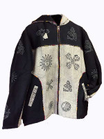 Tibetan Style Fleece-Lined Printed Jacket