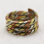 Three layer brass and bronze ring