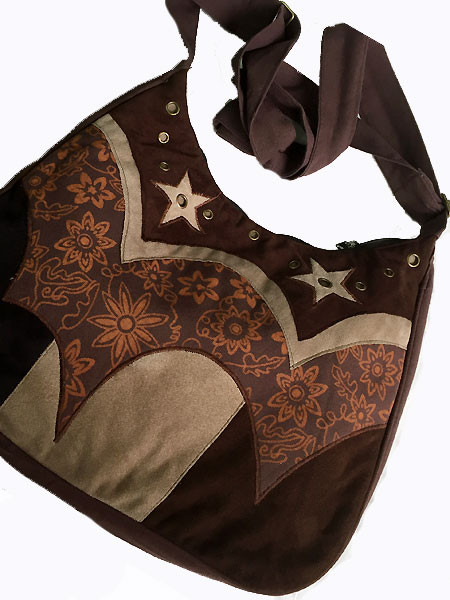 Hippie chic suede bag-star