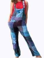 Patch stone washed dungaree