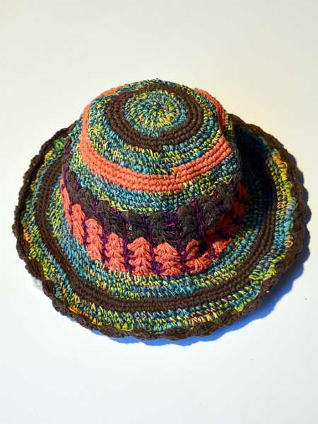Multi color cotton & hemp hat