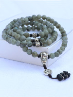 Labradorite Stone Mala With Double Dorje