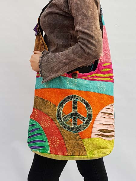 Peace sign crossbody bag