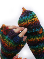 Hand knitted woolen hunter gloves from Nepal