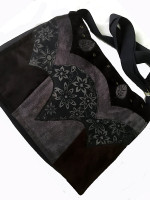 Hippie chic suede bag -leaf