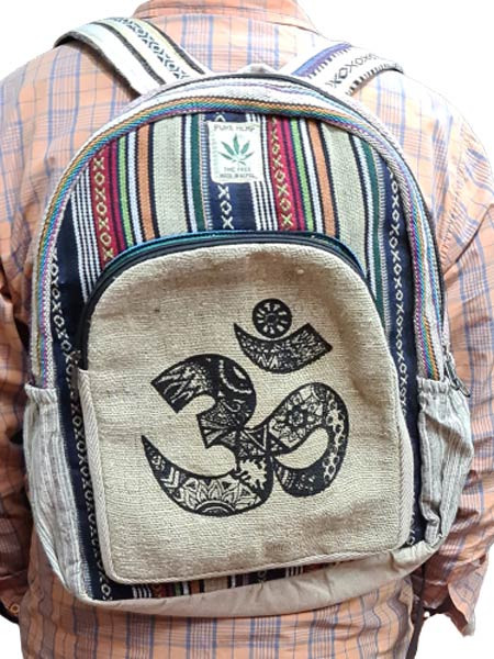 Om Sign Hemp & Cotton Backpack