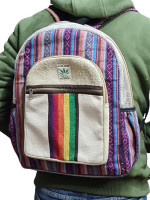 Pure hemp backpack made with a mix of woven cotton