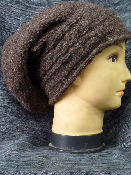 Brown slouch beanie