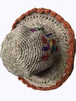 Hemp embroidered hat