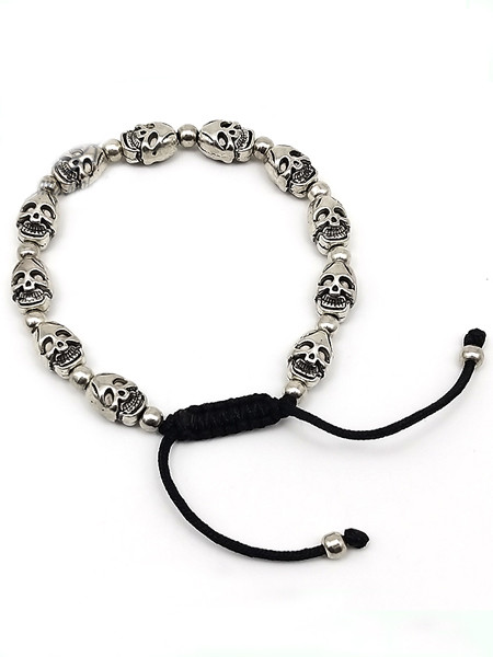 White Metal Skull Mala