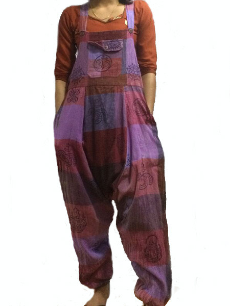 Hippie patchwork dungaree