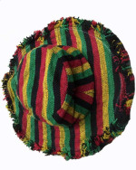 Rasta striped woven cotton hat made in Nepal