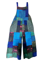 Patchwork hippie-style cotton dungaree with Himalayan print. Wholesale prices direct from Kathmandu