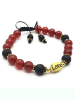 Carnelian stone charm bracelet