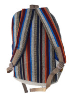 Pure hemp backpack made with a mix of woven cotton and featuring an Om sign motif