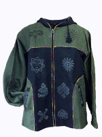 Fleece-Lined Block Printed Hippie Jacket