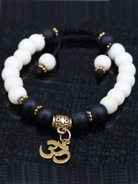 Om Yak Bone Wrist Mala