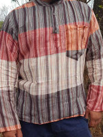 Striped Cotton Patchwork Kurtha